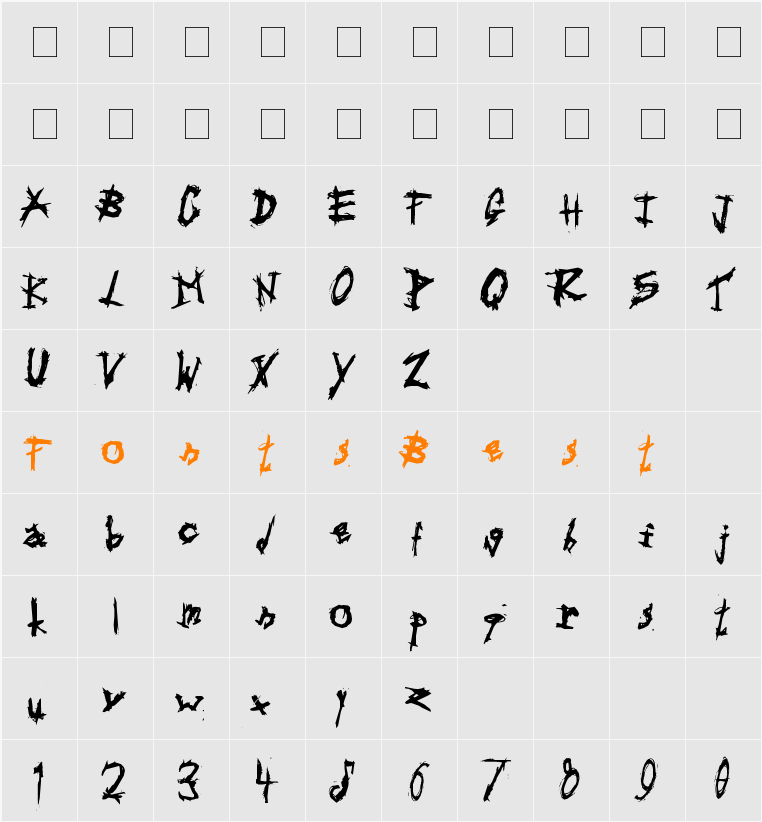 Triballaka Character Map