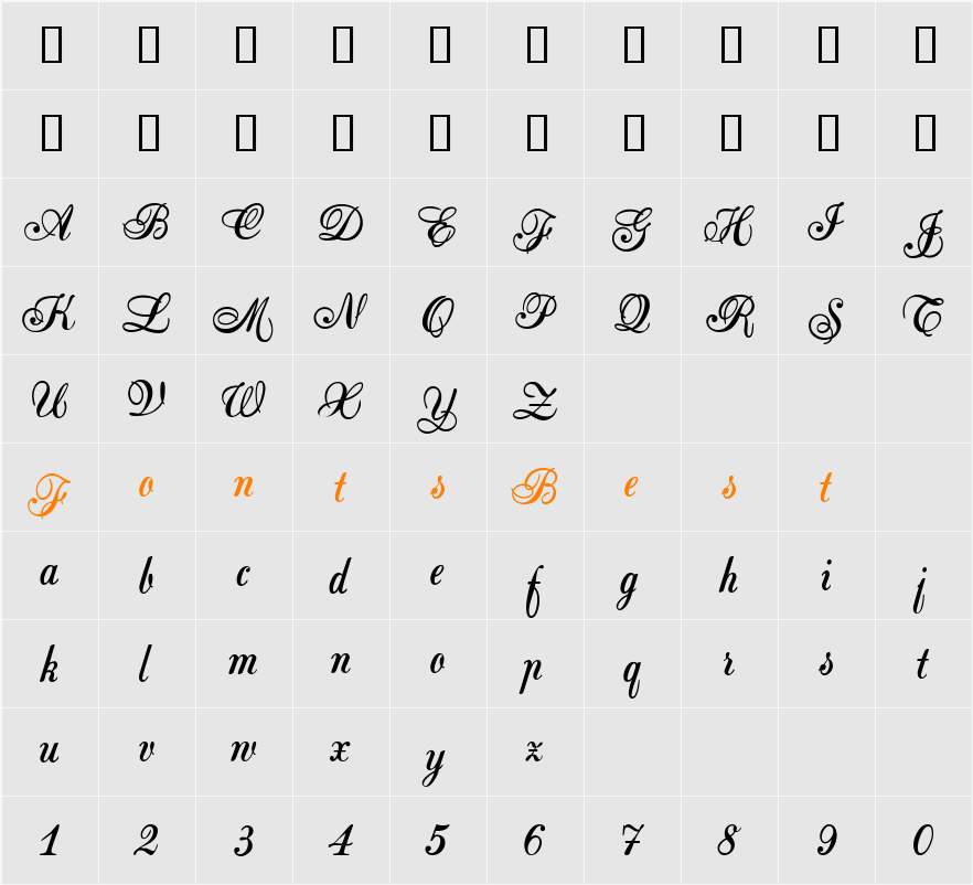 ViceroyJF Character Map
