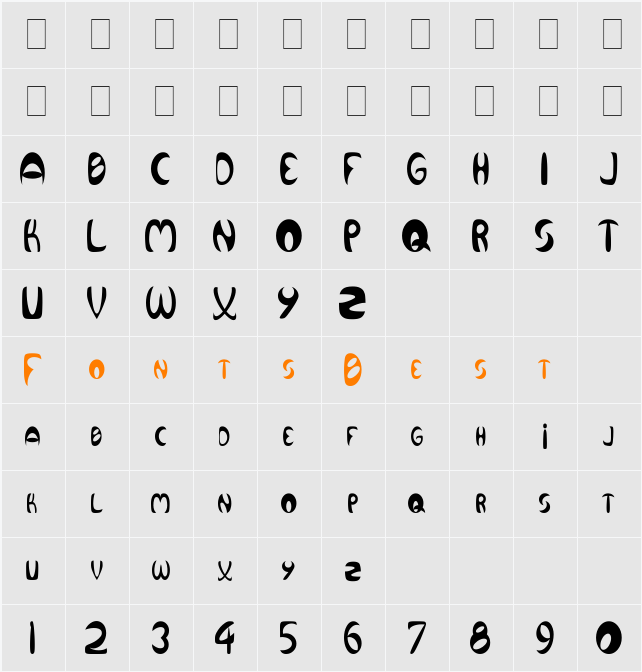Qurve Thin Character Map