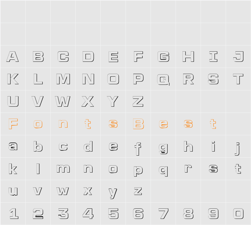 a_LineaSans3Dxtr Character Map