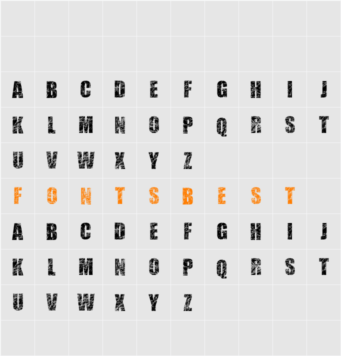 Scratched Letters Character Map