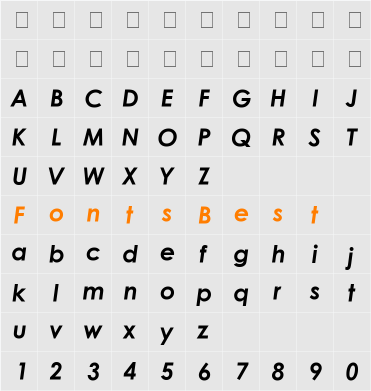737-CAI978 Character Map
