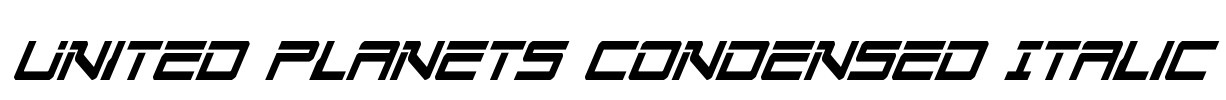 United Planets Condensed Italic Font Image
