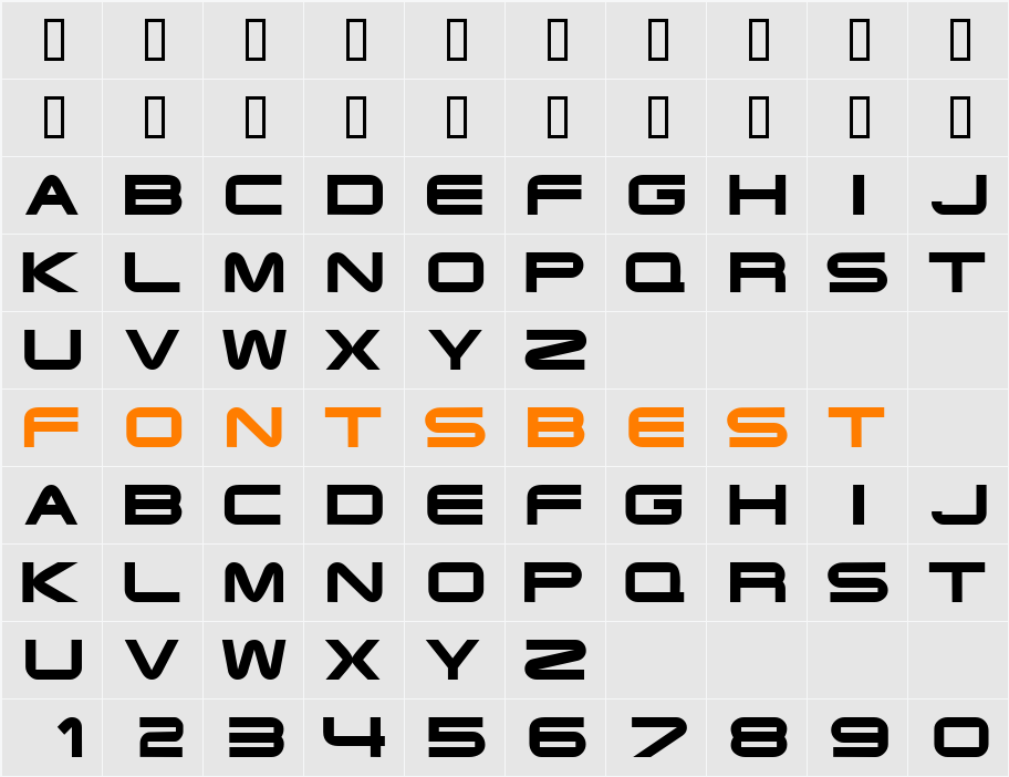 EyechartDisplayCapsSSi Character Map