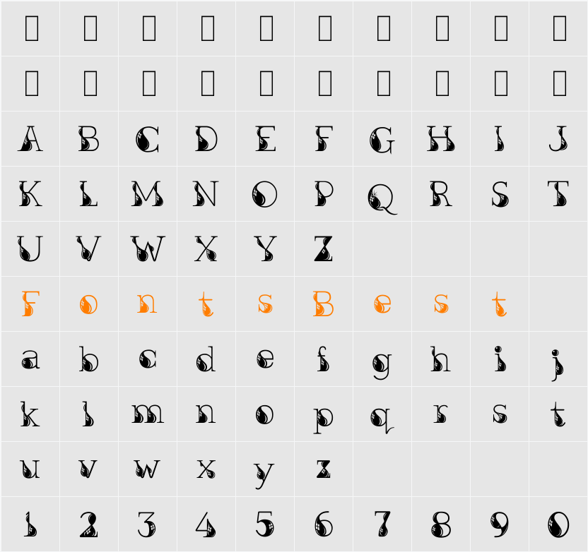 Kingthings Inkydinky Character Map