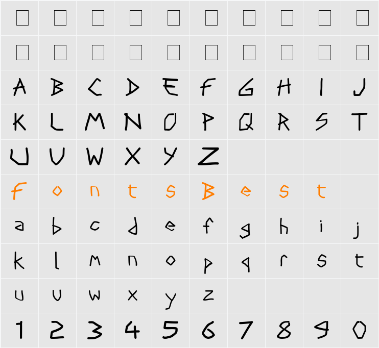 Stryx Character Map