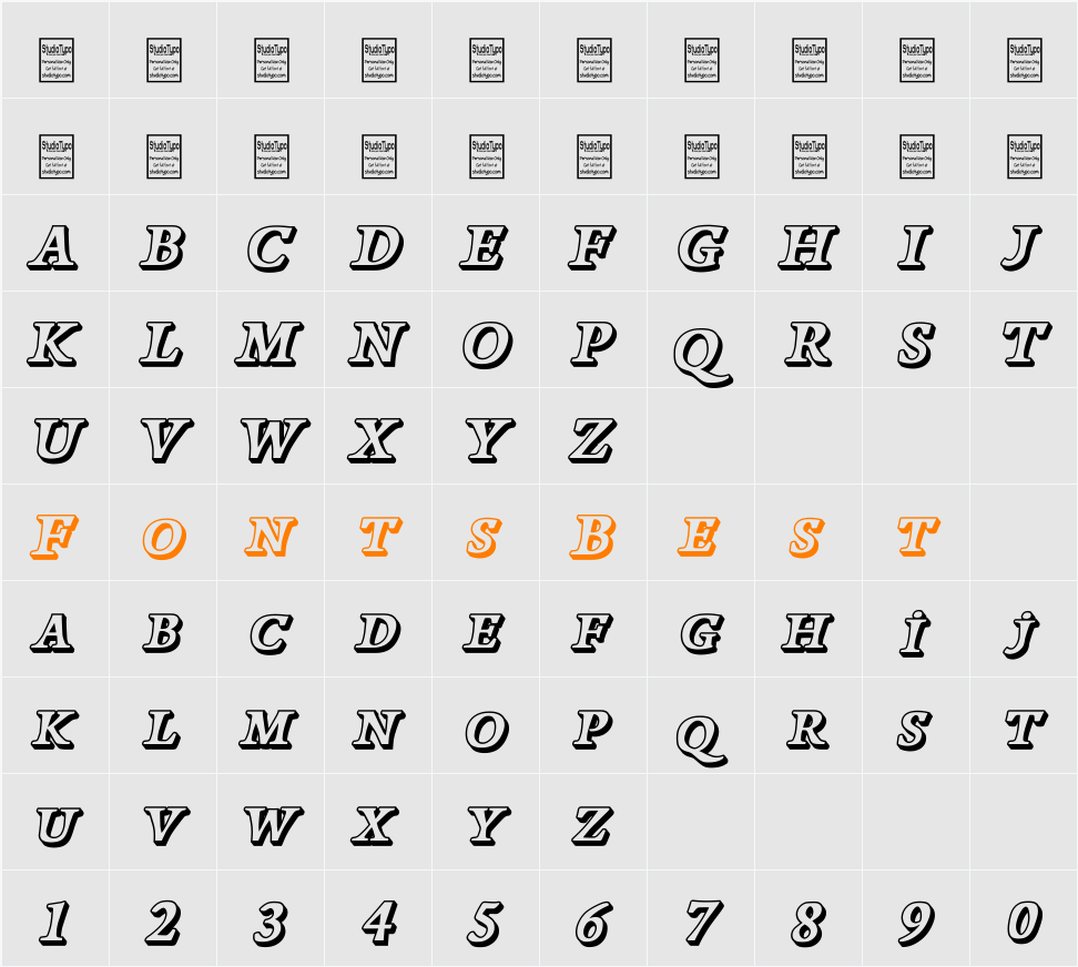 Papillons Outline Character Map