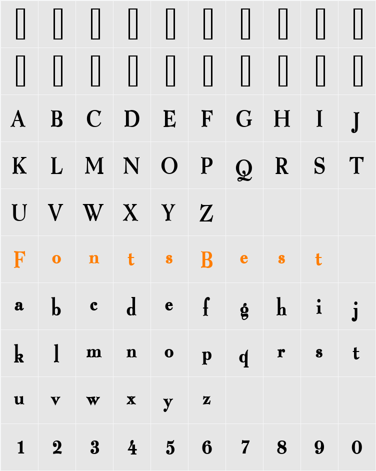 Luciano Condensed Character Map