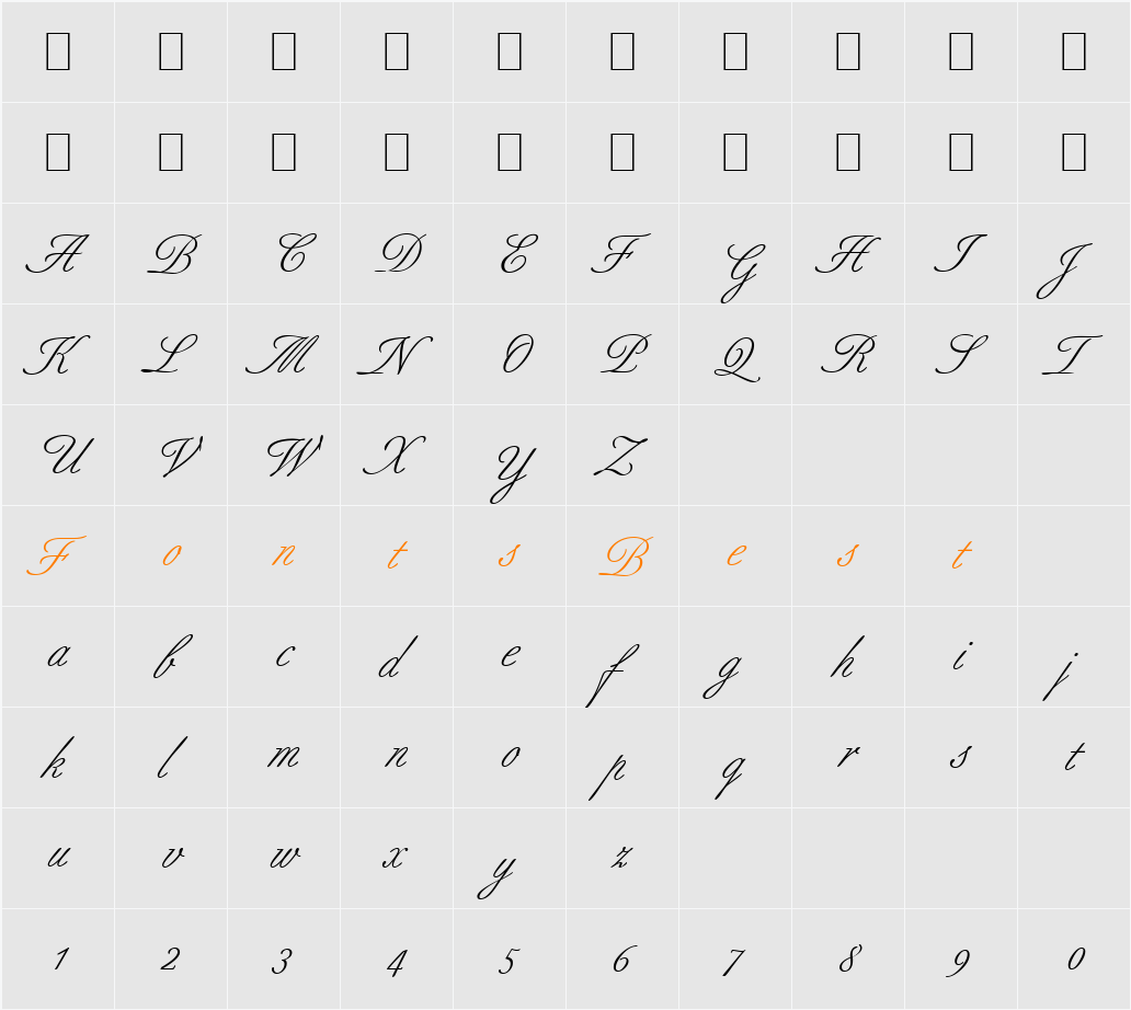 Script-B690 Character Map