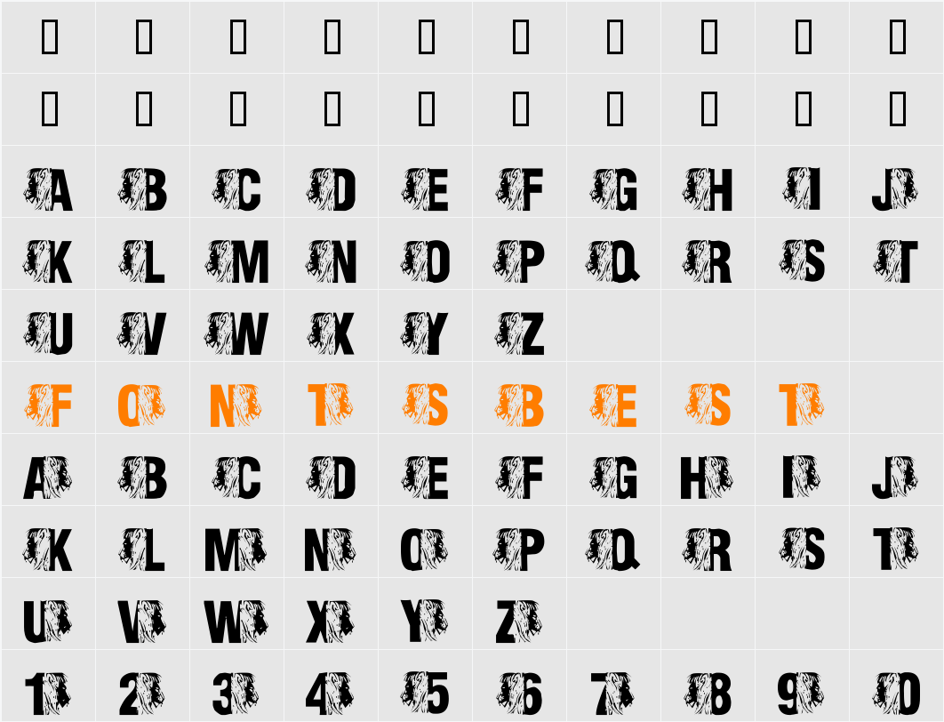 LMS King Of The Font Jungle Character Map