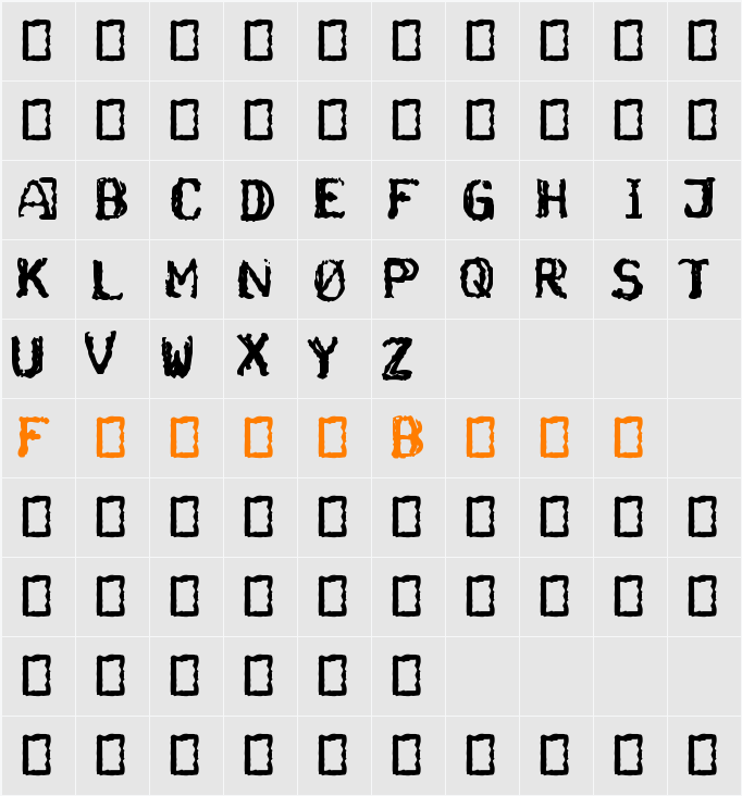 Ghettoblaster Character Map