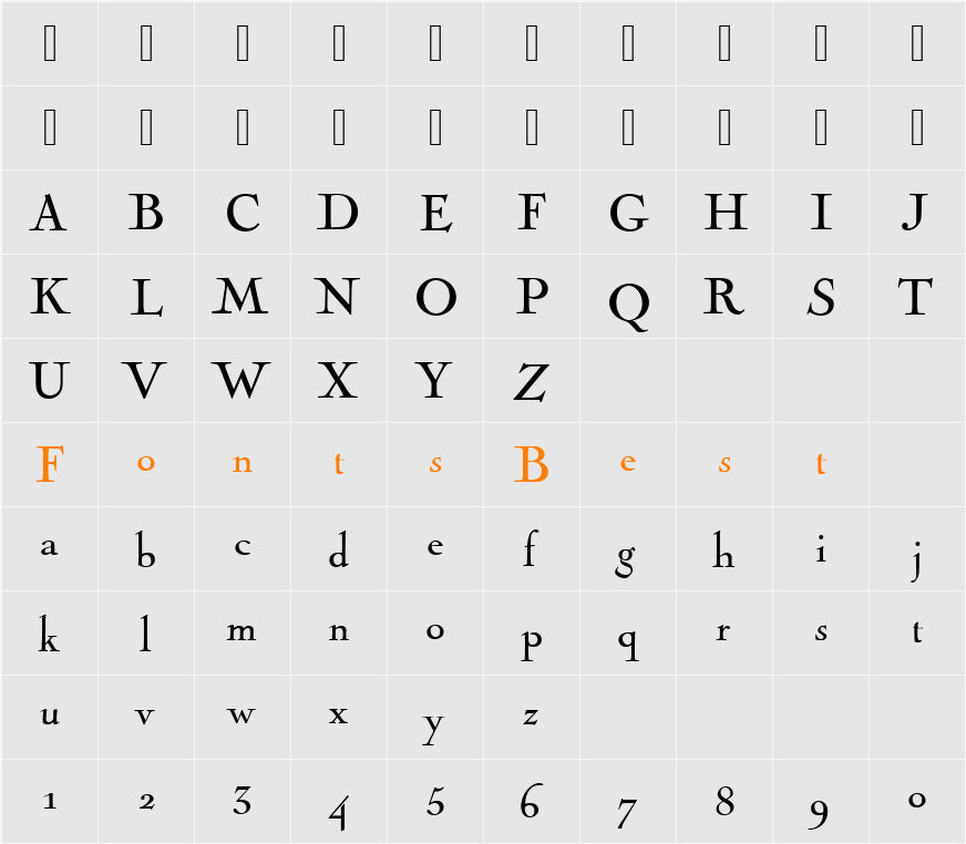 931-CAI978 Character Map