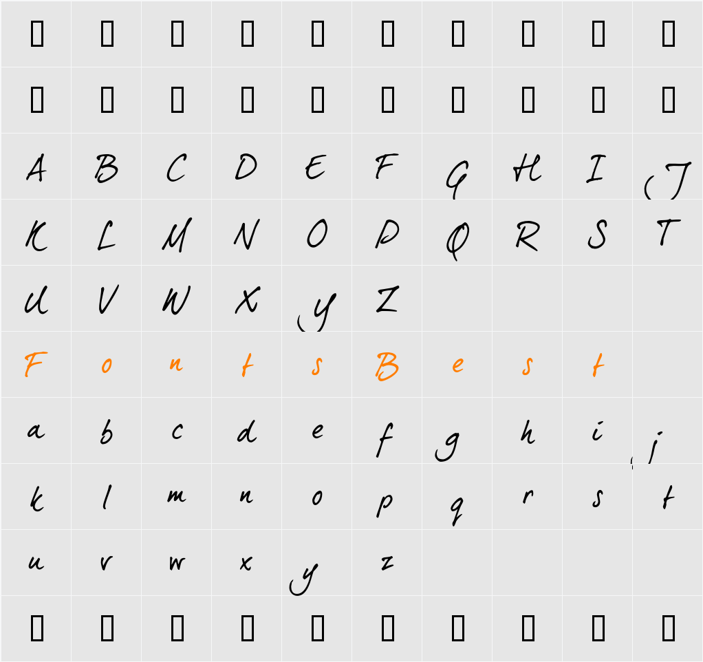 dearJoe 5 CASUAL Character Map