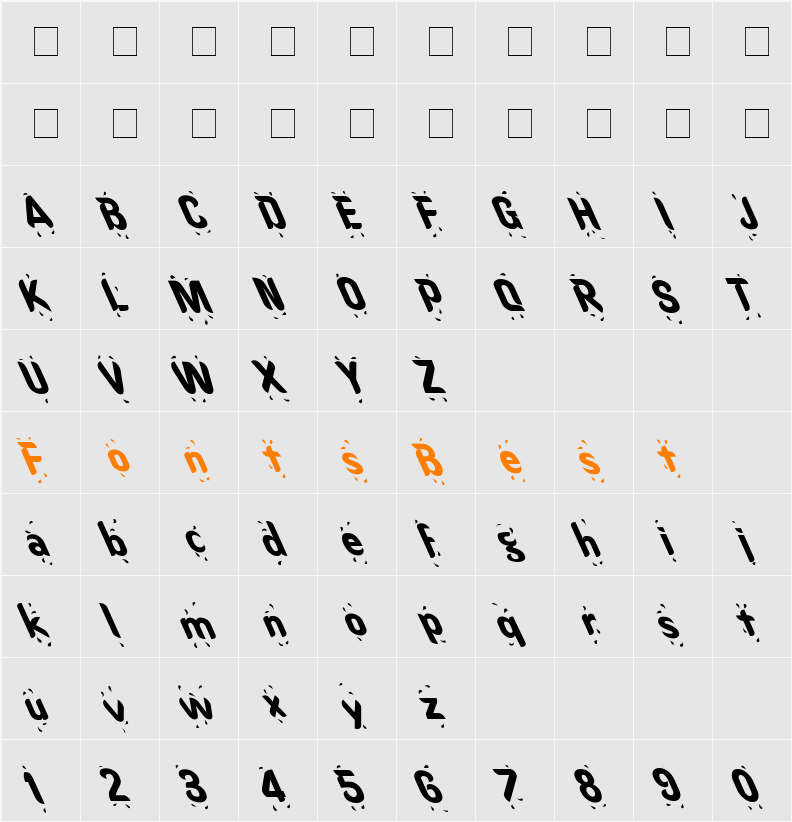 Liquid Poured Left Character Map