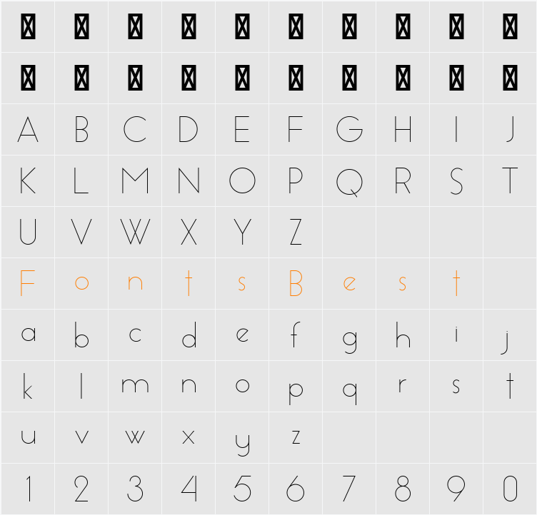Essence Sans Character Map