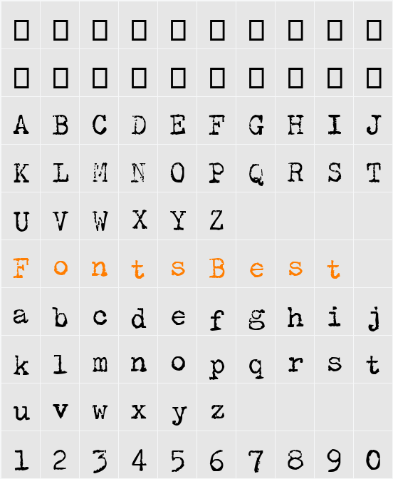 Olivetti Type2 Character Map