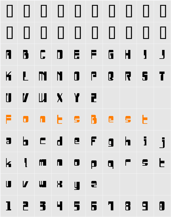 Drosselmeyer Condensed Character Map