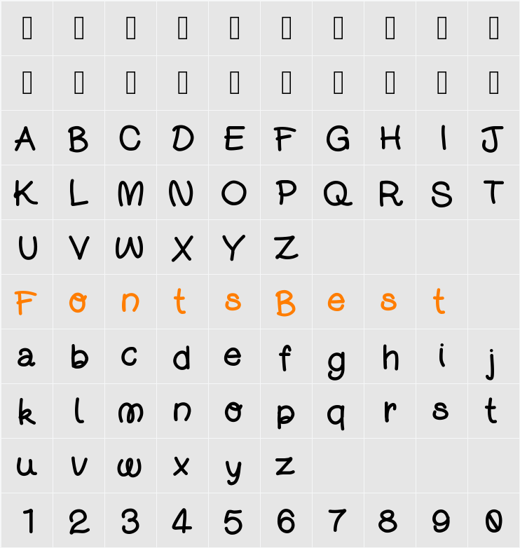 DjuiceWriting Character Map