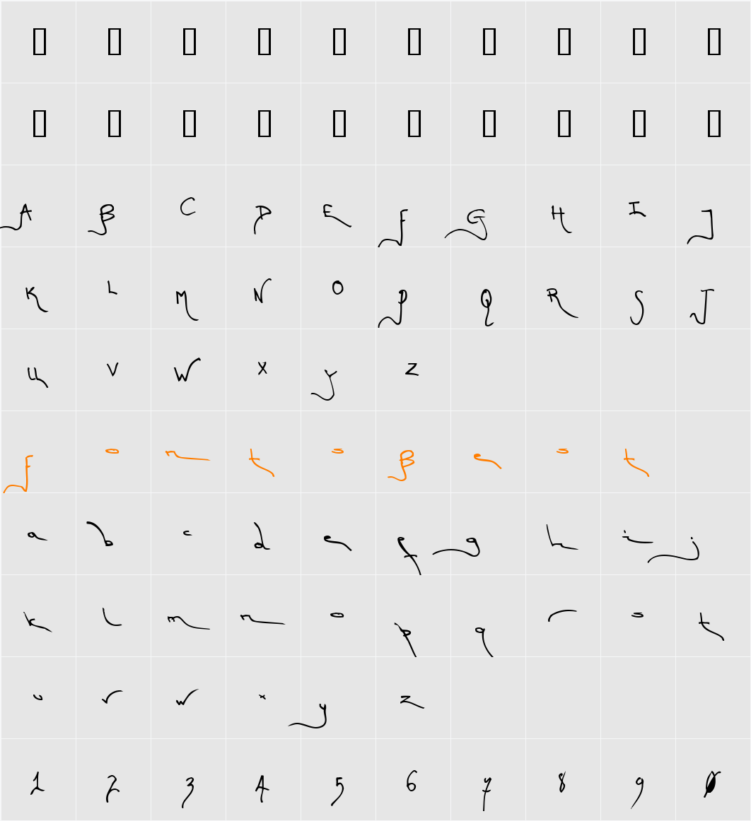 TM First Fleet Character Map