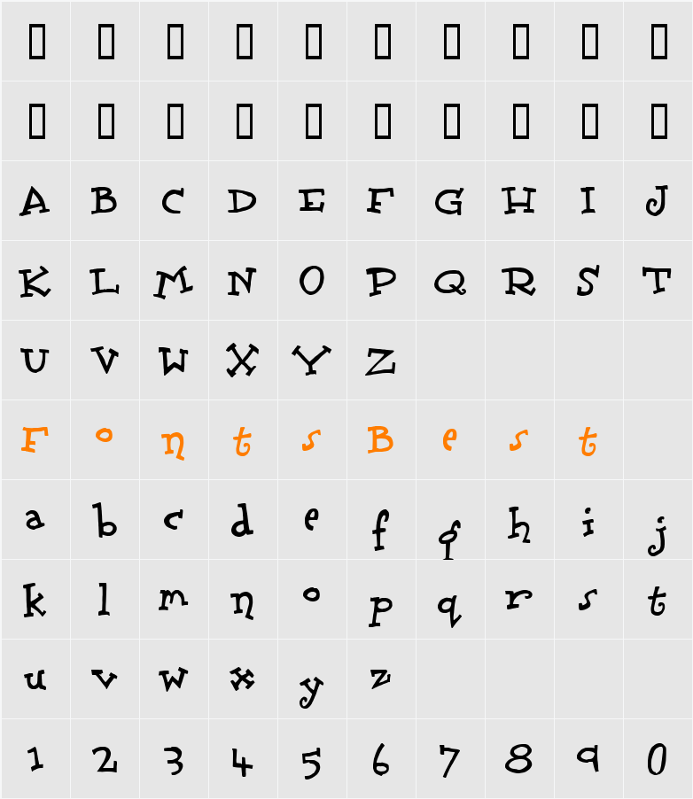 Scrubadoo Character Map
