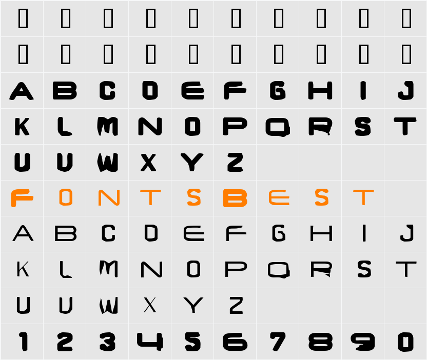 BrunstCaps Character Map