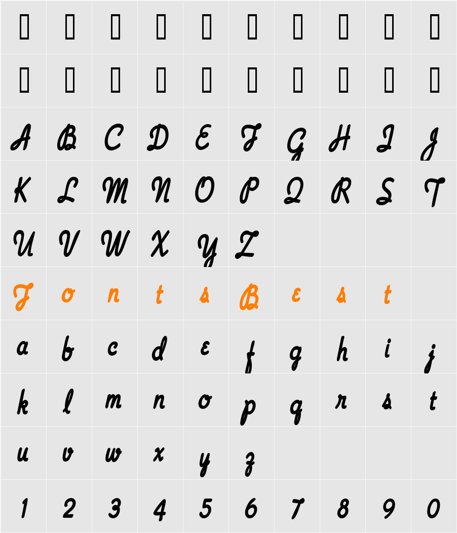 WingsForWheels Character Map