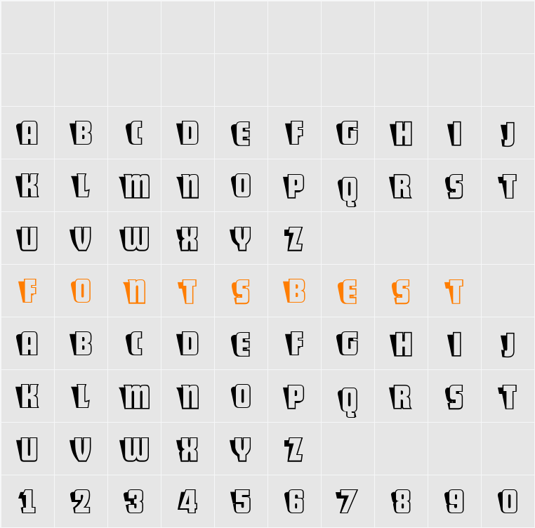 ShoCard Caps NF Character Map