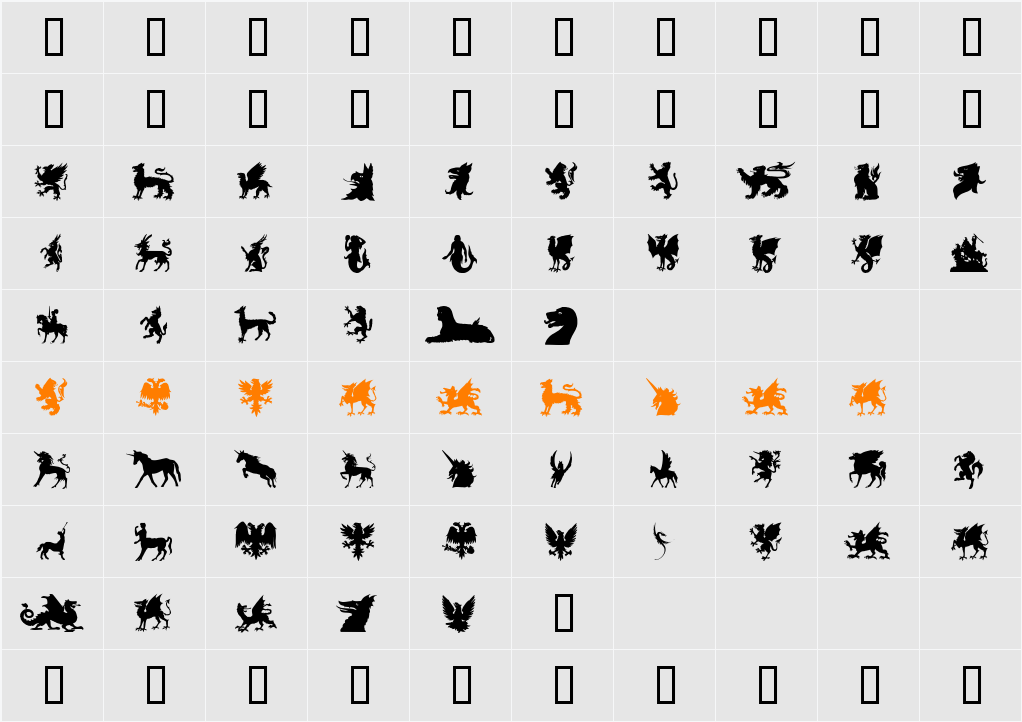 SL Mythological Silhouettes Character Map