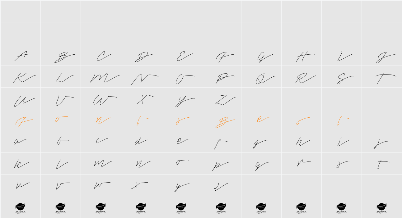 Tamoro Script Personal Use Only Character Map