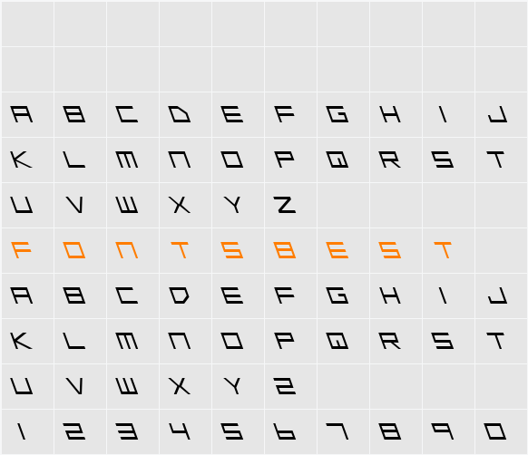 Low Gun Screen Leftalic Character Map