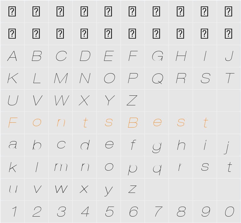 HelveticaNeueLT Com 23 UltLtExO Character Map
