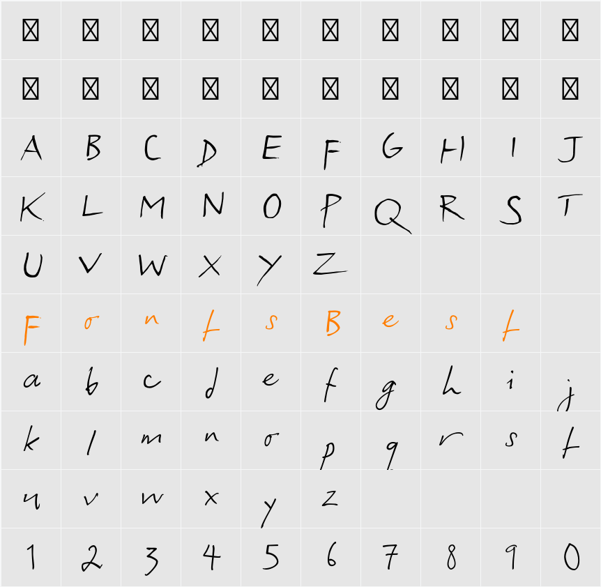 Django ITC Std Character Map