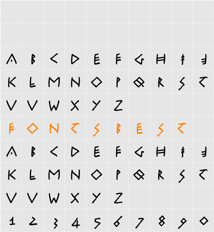 RuniKleinFreeform Character Map