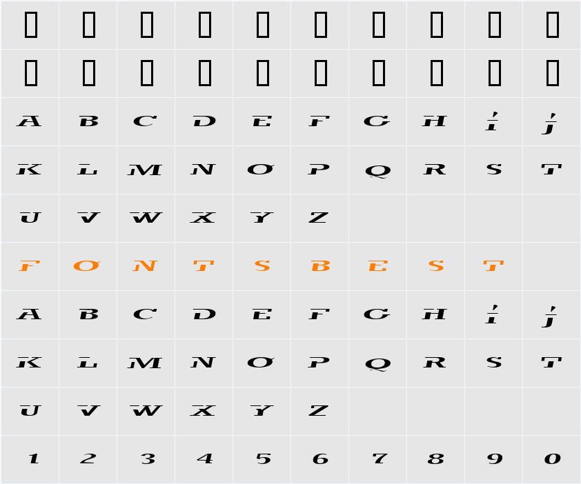trigan Character Map