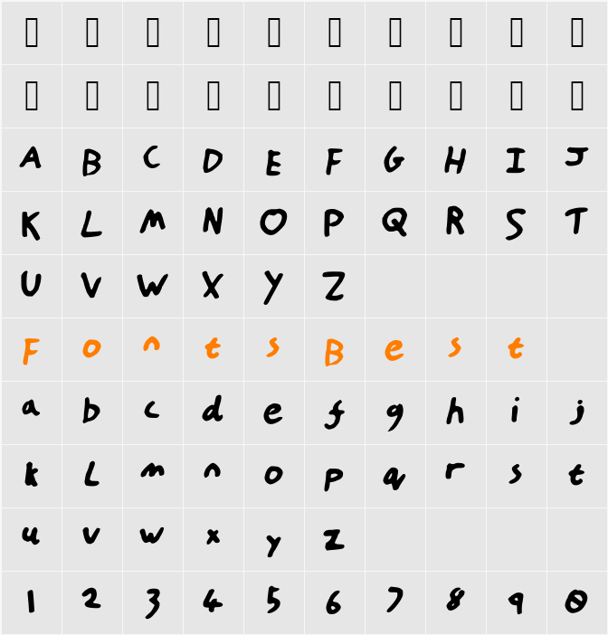 HandOfTT Character Map