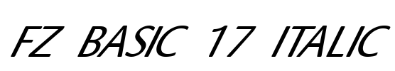 FZ BASIC 17 ITALIC Font Image