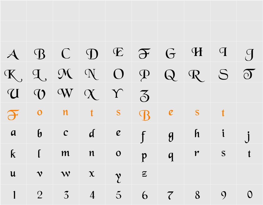 BlackChancery Character Map