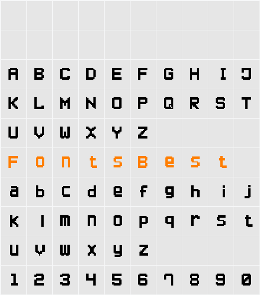Small Pixel7 Character Map