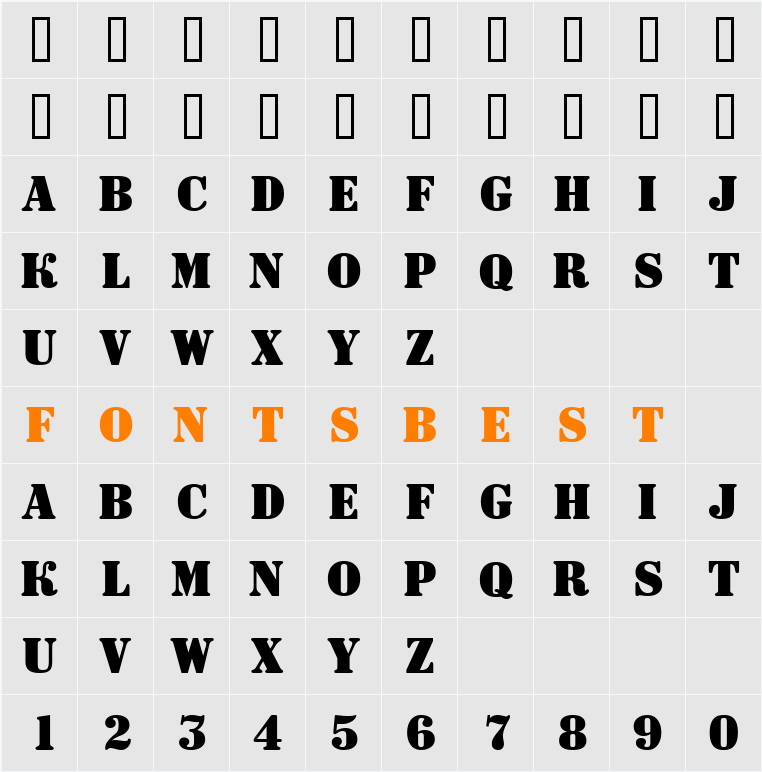 a_SignboardTitul Character Map
