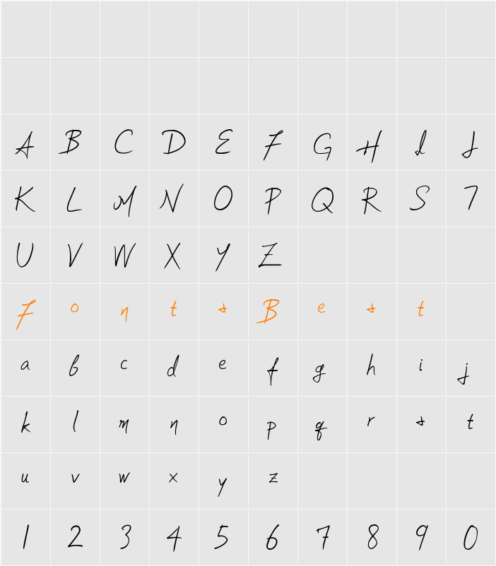 Soljik-Dambaek Character Map