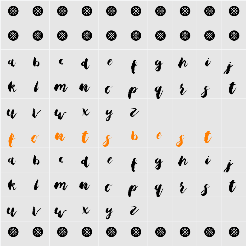 Bristle Brush Script Demo Character Map