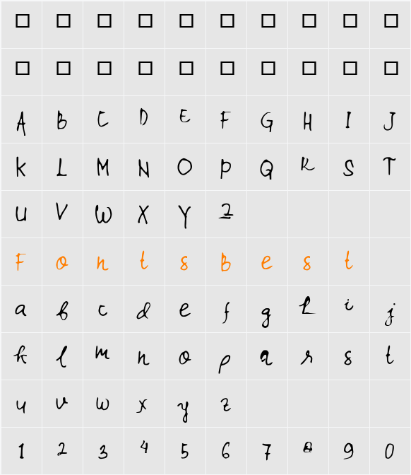 Wina Character Map