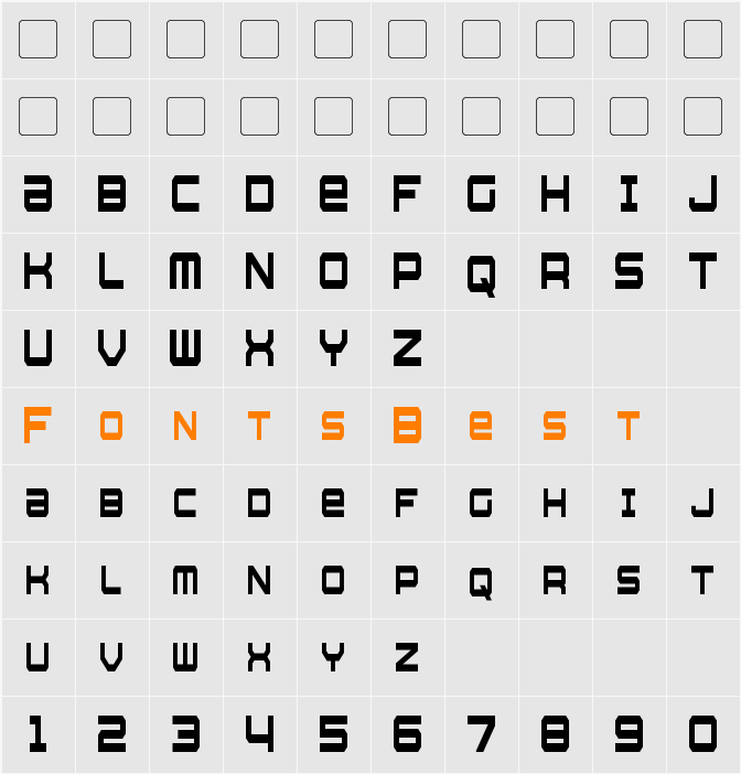 Whittle Condensed Character Map