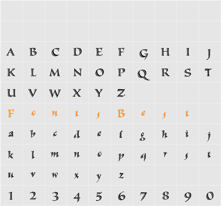 Sassafras-Sx Character Map