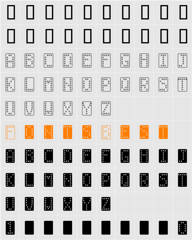 Domino normal Character Map