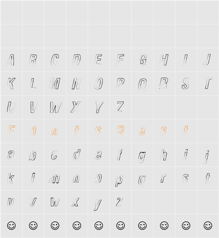 Newside FP Outline Character Map