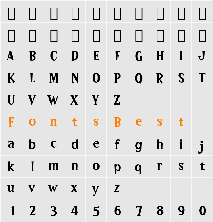 JetsBlack BT Character Map