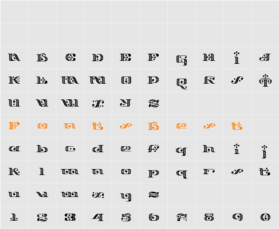 Django Ornate Character Map