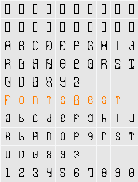 LVDC auroradance Character Map