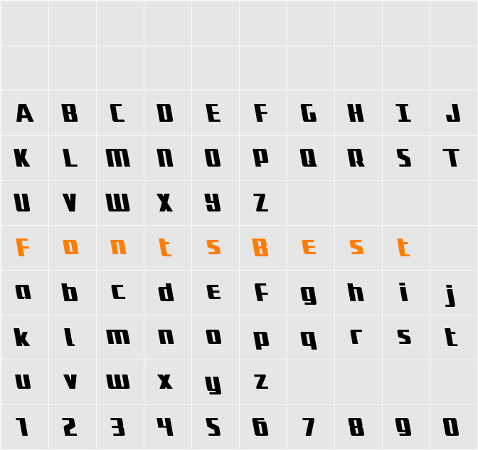 Subadai Baan Leftalic Character Map